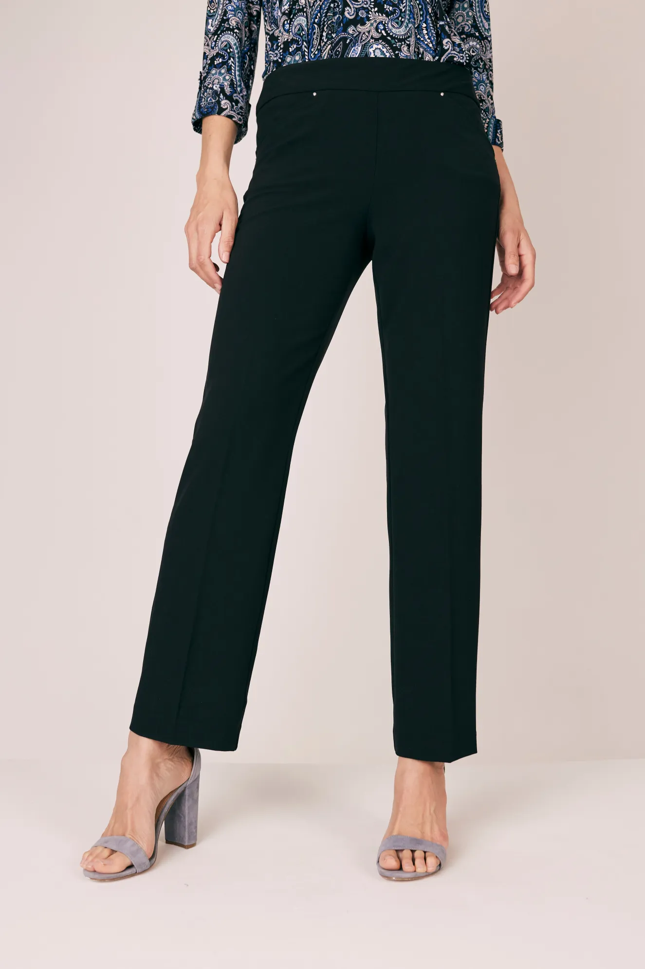 Roz & Ali™ Secret Agent Pull On Tummy Control Pants Straight Leg - Plus - Short Length