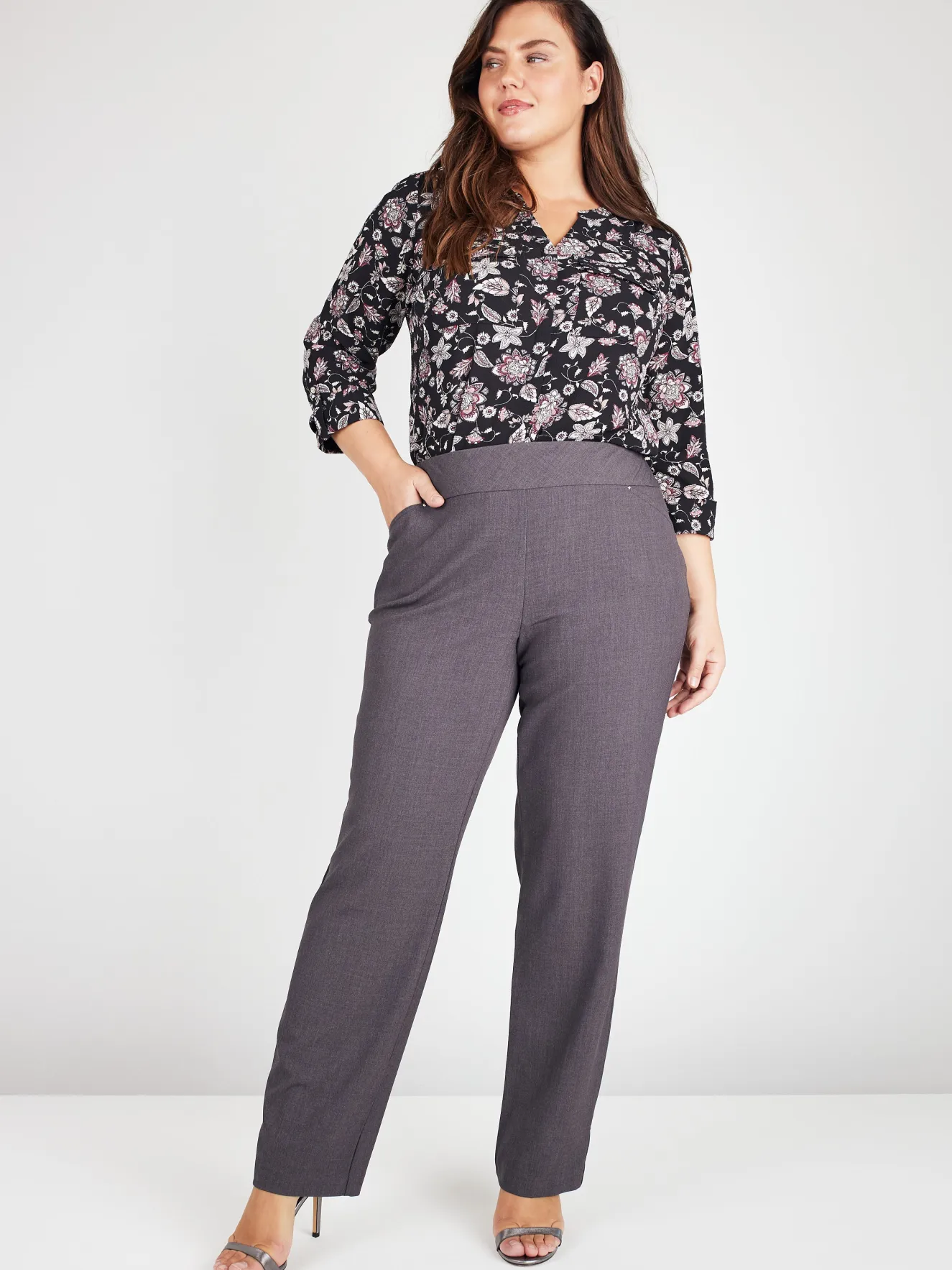 Roz & Ali™ Secret Agent Pull On Tummy Control Pants Straight Leg - Short Length