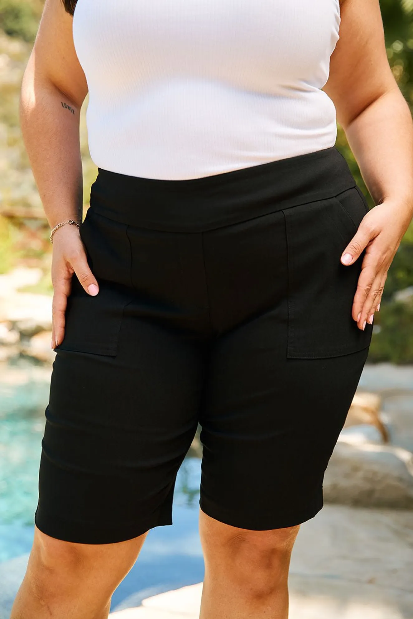 Roz & Ali™ Secret Agent Pull On Tummy Control Shorts With Pockets Plus