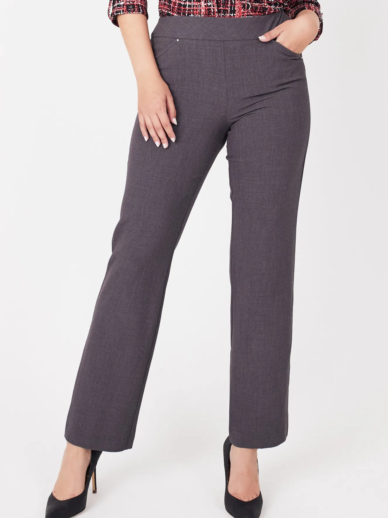 Roz & Ali™ Secret Agent Pull On Tummy Control Pants Straight Leg - Plus - Tall Length