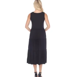 Scoop Neck Tiered Midi Dress
