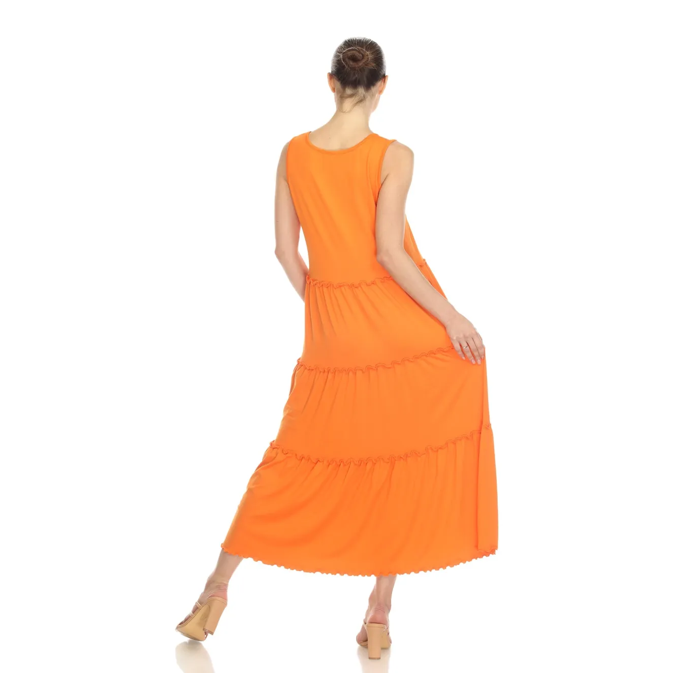 Scoop Neck Tiered Midi Dress