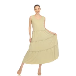 Scoop Neck Tiered Midi Dress