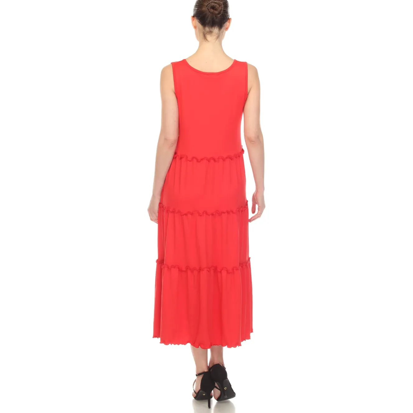 Scoop Neck Tiered Midi Dress