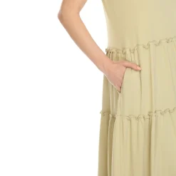 Scoop Neck Tiered Midi Dress