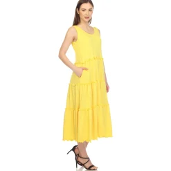 Scoop Neck Tiered Midi Dress