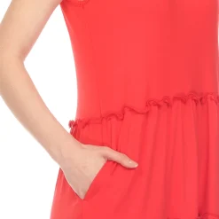 Scoop Neck Tiered Midi Dress