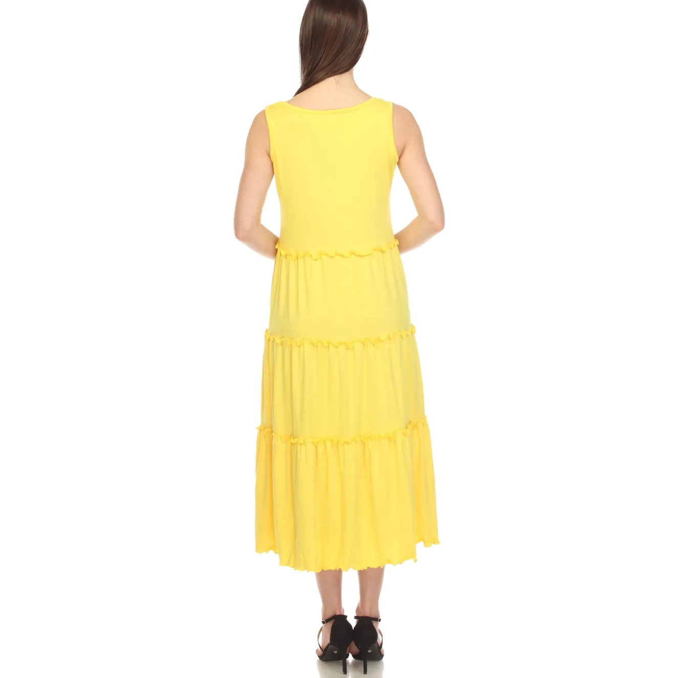 Scoop Neck Tiered Midi Dress