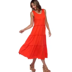 Scoop Neck Tiered Midi Dress