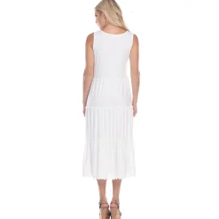 Scoop Neck Tiered Midi Dress
