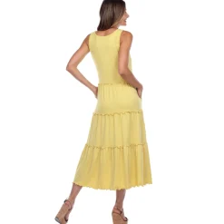 Scoop Neck Tiered Midi Dress