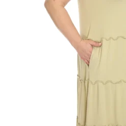 Scoop Neck Tiered Midi Dress - Plus