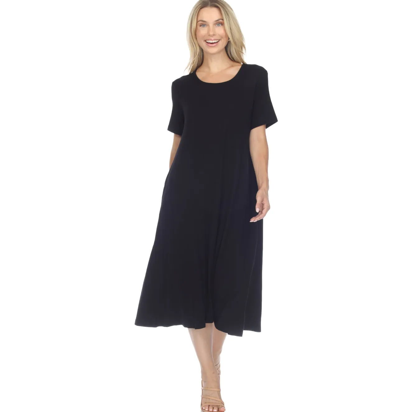 Short Sleeve Midi Dress