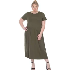 Short Sleeves Maxi Dress - Plus
