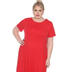 Short Sleeves Maxi Dress - Plus