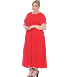 Short Sleeves Maxi Dress - Plus