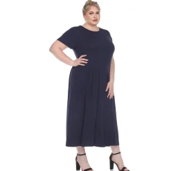 Short Sleeves Maxi Dress - Plus