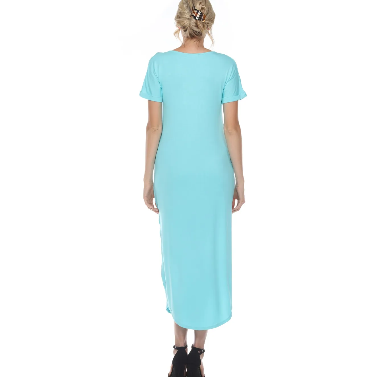 Short Sleeve V-neck Maxi Dress