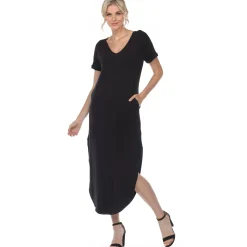 Short Sleeve V-neck Maxi Dress