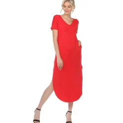 Short Sleeve V-neck Maxi Dress