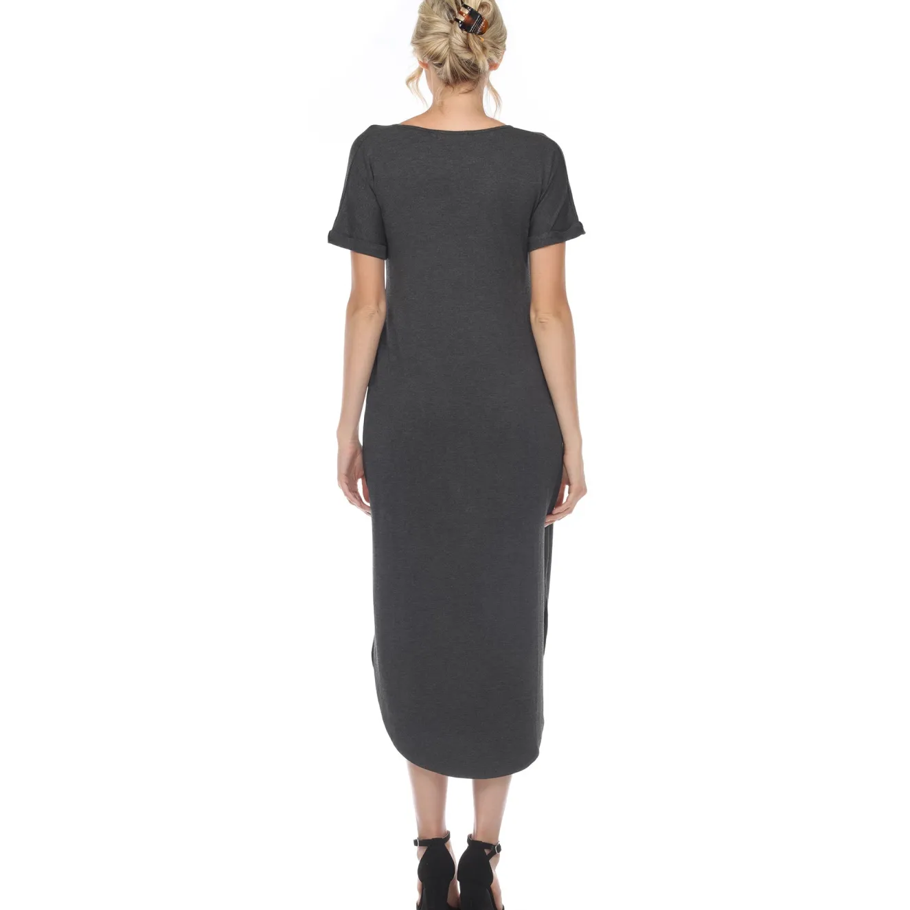 Short Sleeve V-neck Maxi Dress