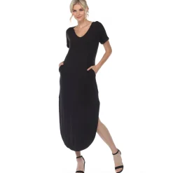 Short Sleeve V-neck Maxi Dress