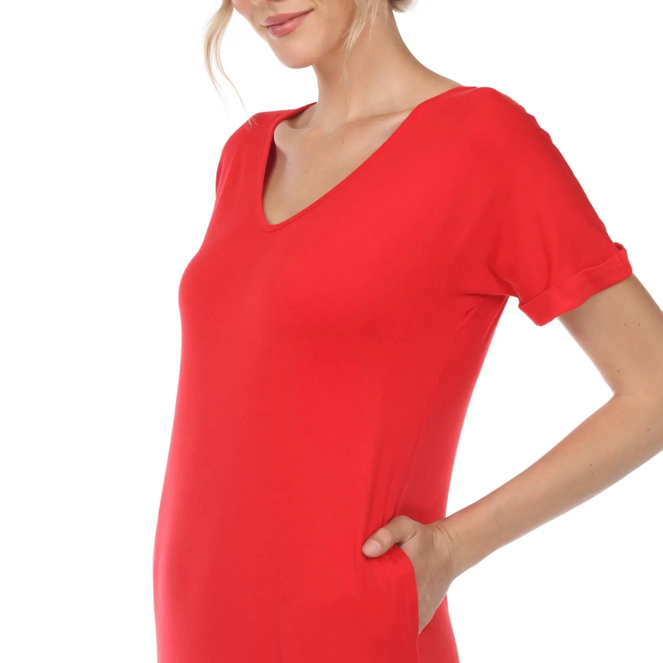 Short Sleeve V-neck Maxi Dress
