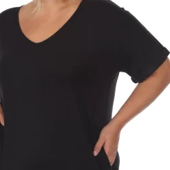 Short Sleeve V-neck Maxi Dress - Plus