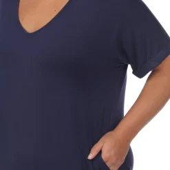 Short Sleeve V-neck Maxi Dress - Plus