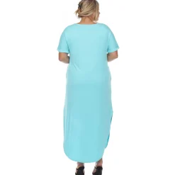 Short Sleeve V-neck Maxi Dress - Plus
