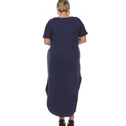 Short Sleeve V-neck Maxi Dress - Plus
