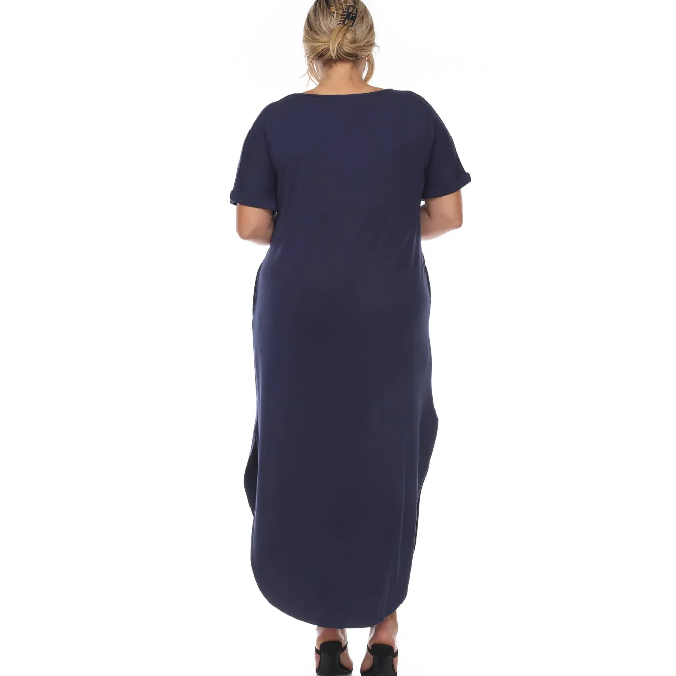 Short Sleeve V-neck Maxi Dress - Plus