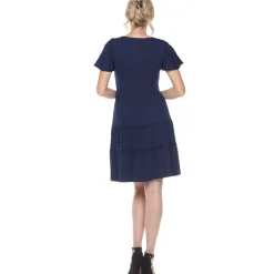 Short Sleeve V-neck Tiered Dress