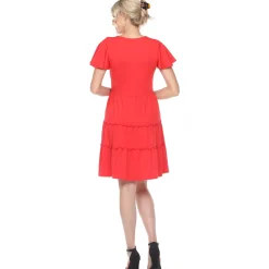 Short Sleeve V-neck Tiered Dress