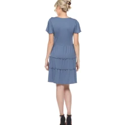 Short Sleeve V-neck Tiered Dress