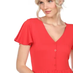 Short Sleeve V-neck Tiered Dress