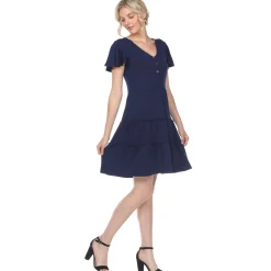 Short Sleeve V-neck Tiered Dress