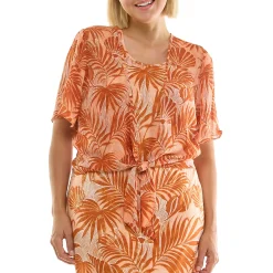 Sleeveless Maxi Dress With Separate Front Tie Shrug In Clay/Rust/Ivory - Plus