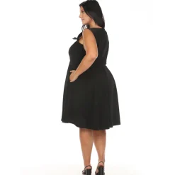Solid Fit and Flare Dress - Plus