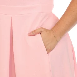 Solid Fit and Flare Dress - Plus