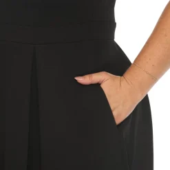 Solid Fit and Flare Dress - Plus