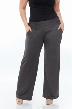 Solid Palazzo Pants - Plus