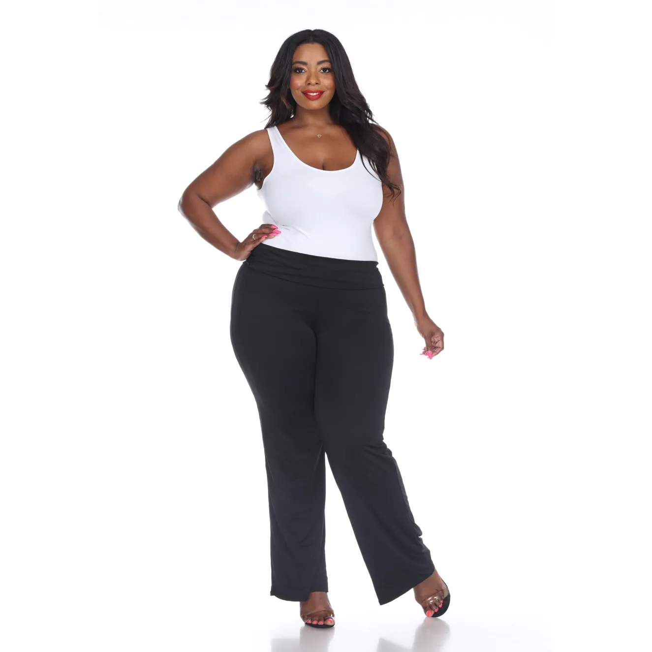 Solid Palazzo Pants - Plus