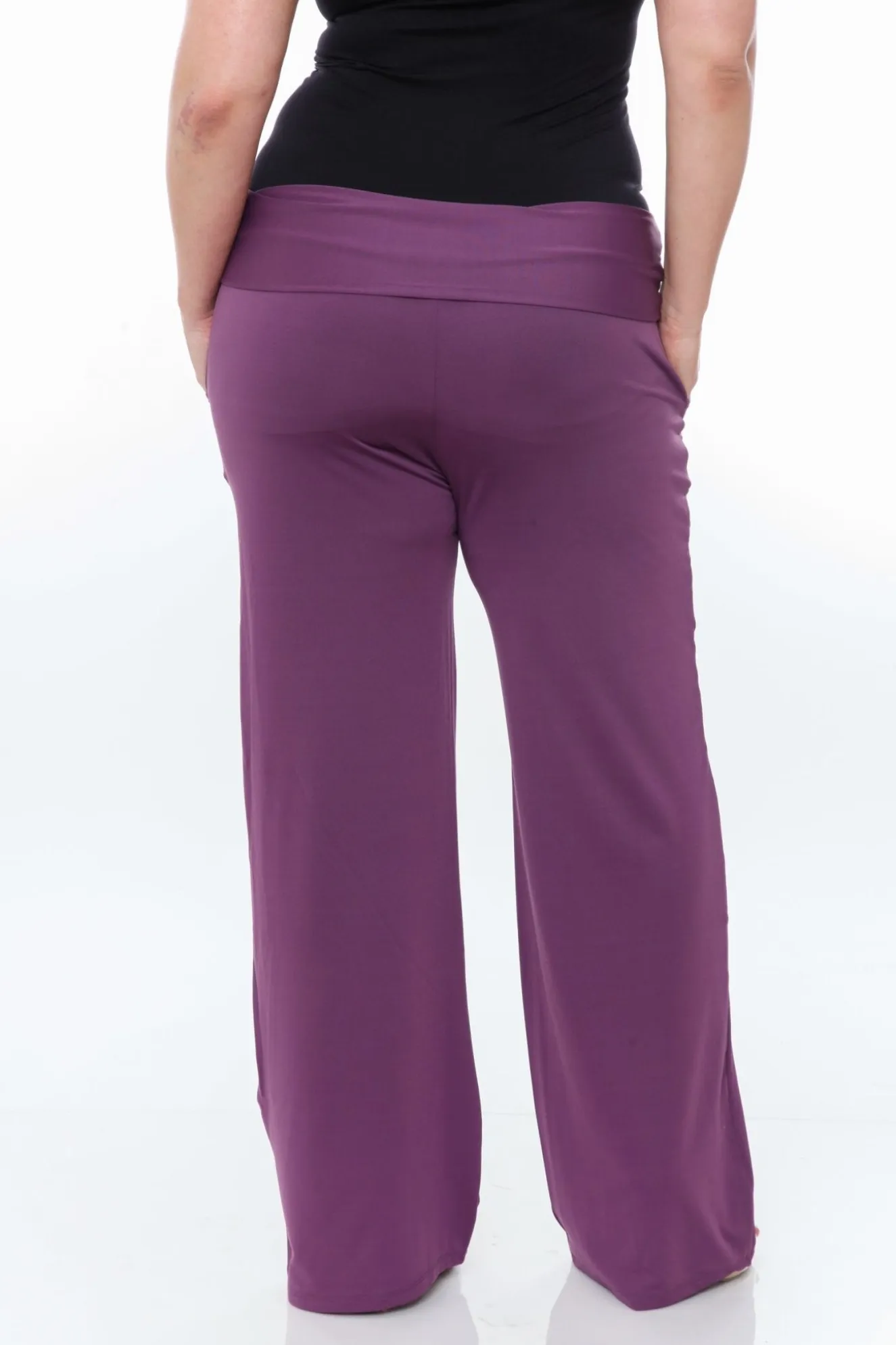 Solid Palazzo Pants - Plus
