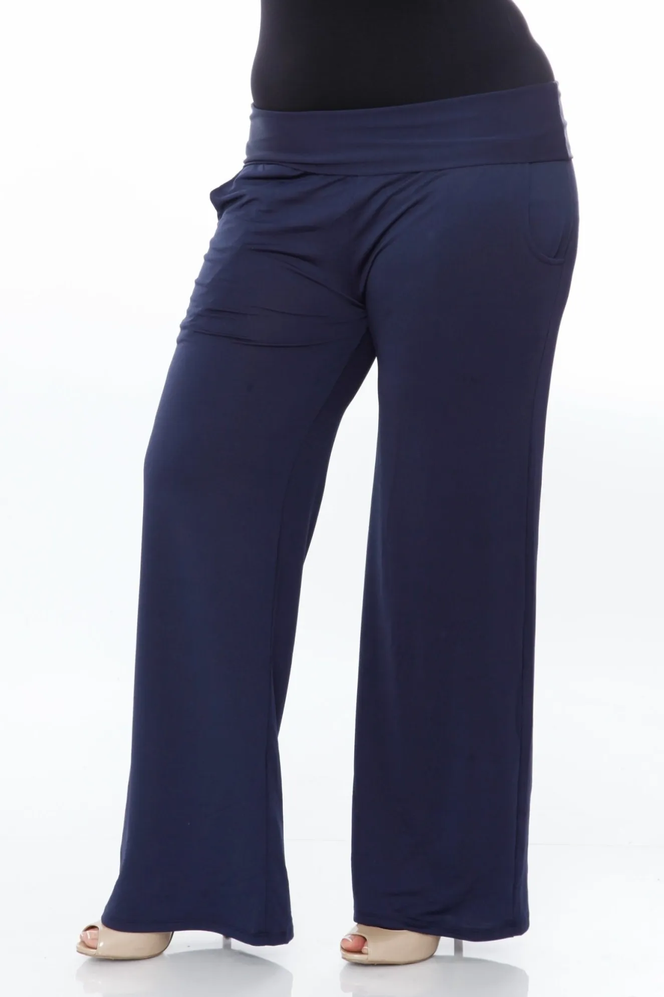 Solid Palazzo Pants - Plus