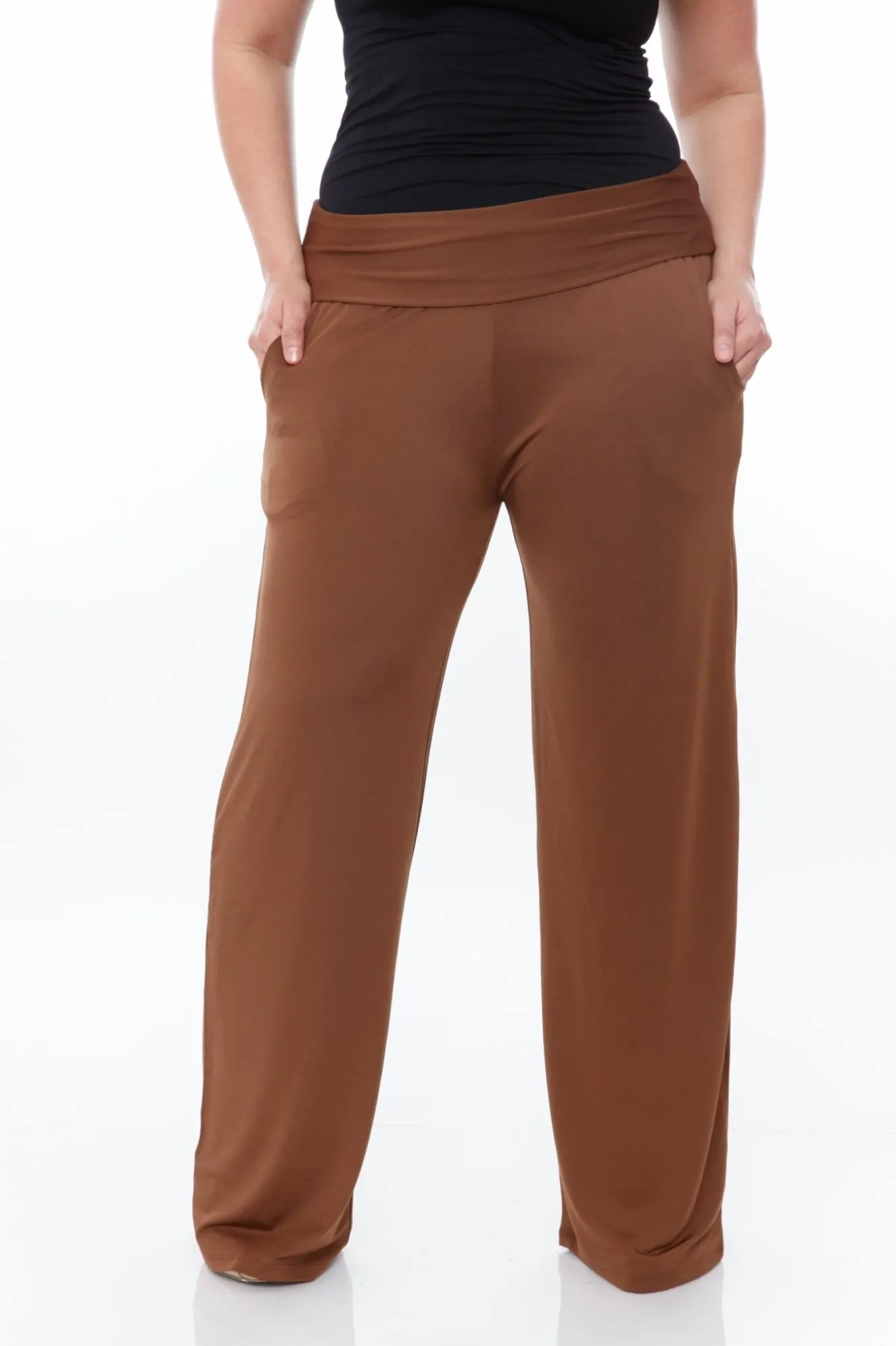 Solid Palazzo Pants - Plus