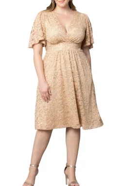 Starry Sequined Lace Cocktail Dress - Plus