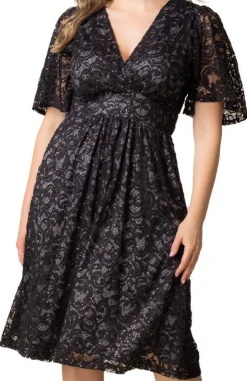 Starry Sequined Lace Cocktail Dress - Plus