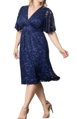 Starry Sequined Lace Cocktail Dress - Plus