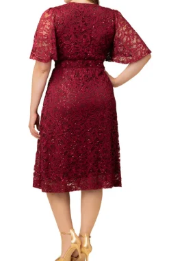 Starry Sequin Lace Cocktail Dress - Plus